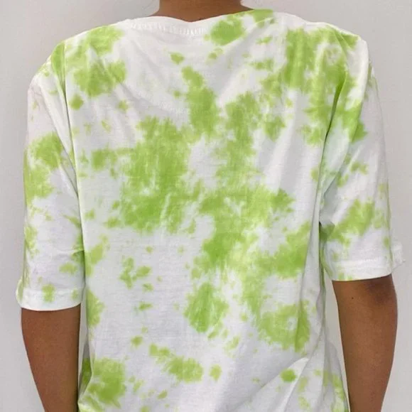 Green Dots Tie & Dye Cotton T-Shirt - Picture 2 of 5